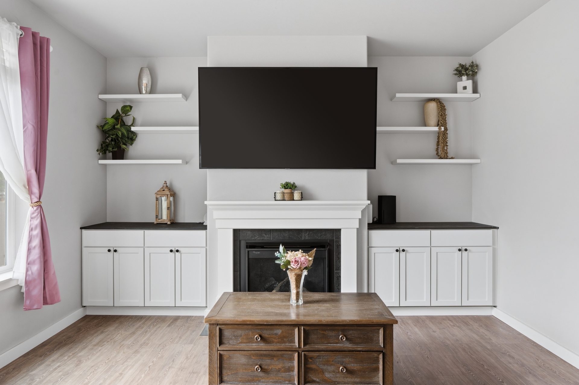 Living Room — Fireplace & Built-Ins