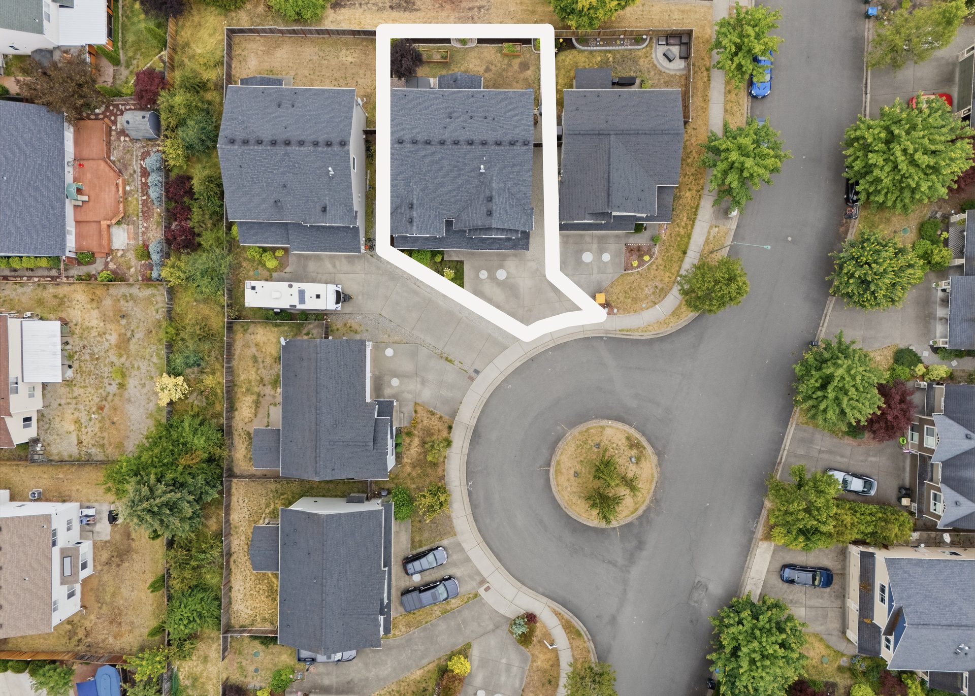 Aerial — Cul-de-Sac Lot